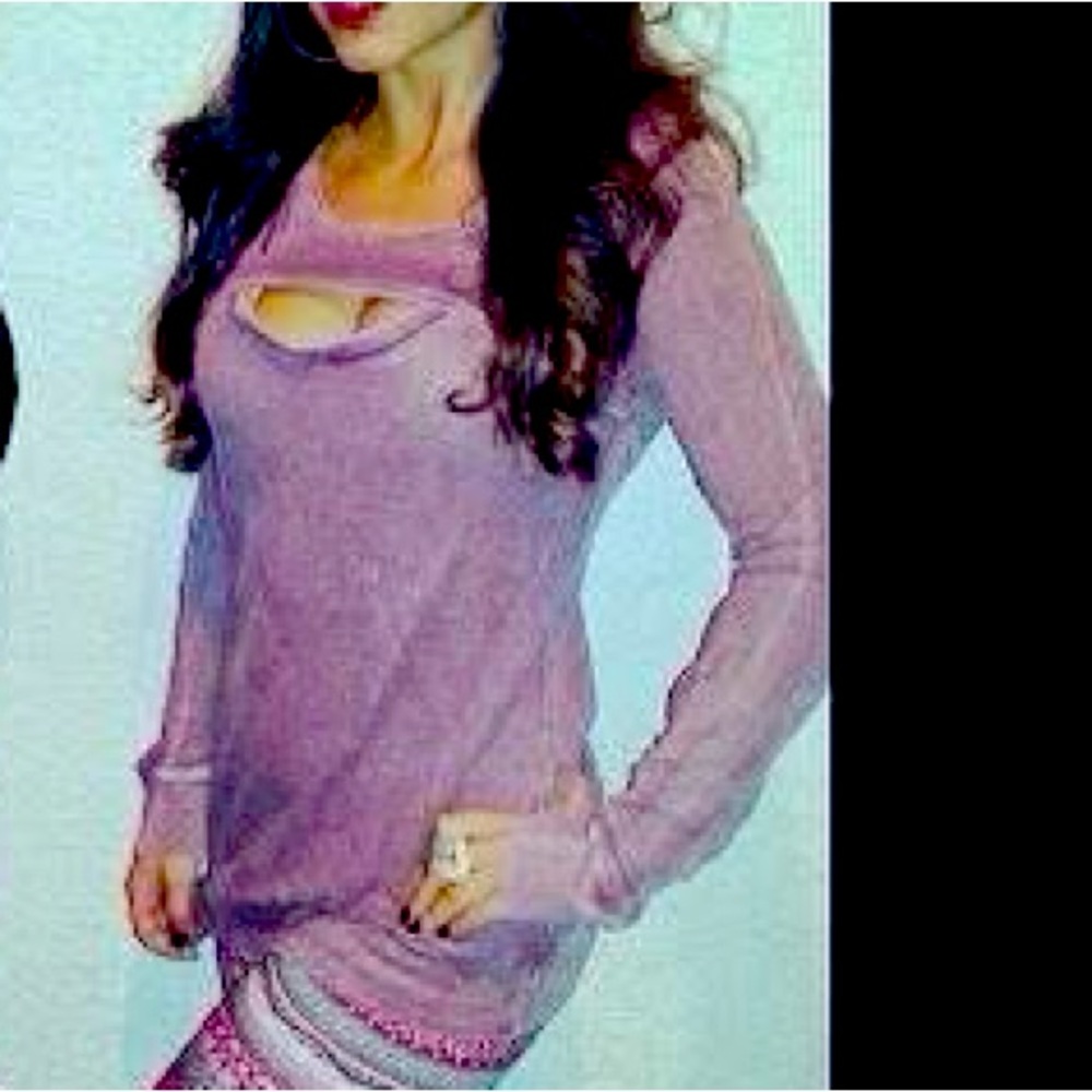 Purple Long Sleeve Faded Top